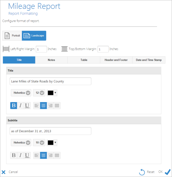 Formatting the report's title and subtitle